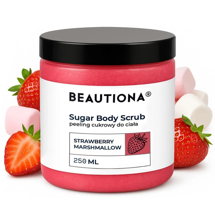 Tělový peeling Beautiona Jahoda Marshmallow 250ml - 